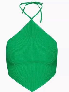 Aritzia sculpt knit scarf top in gloss green